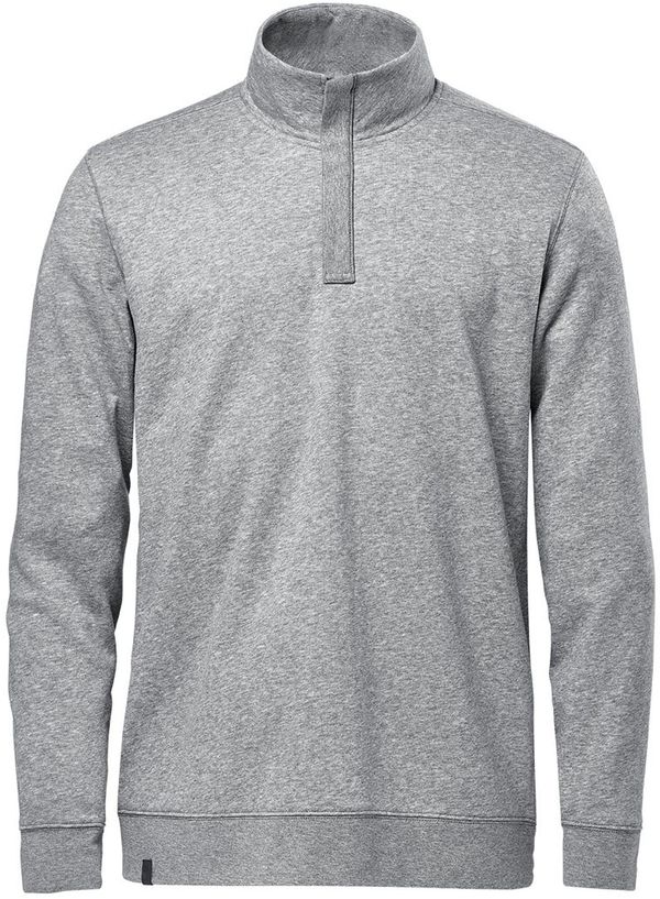 Am image of a Custom Stormtech Men's Monashee Quarter Zip Pullover in Granite Heather!