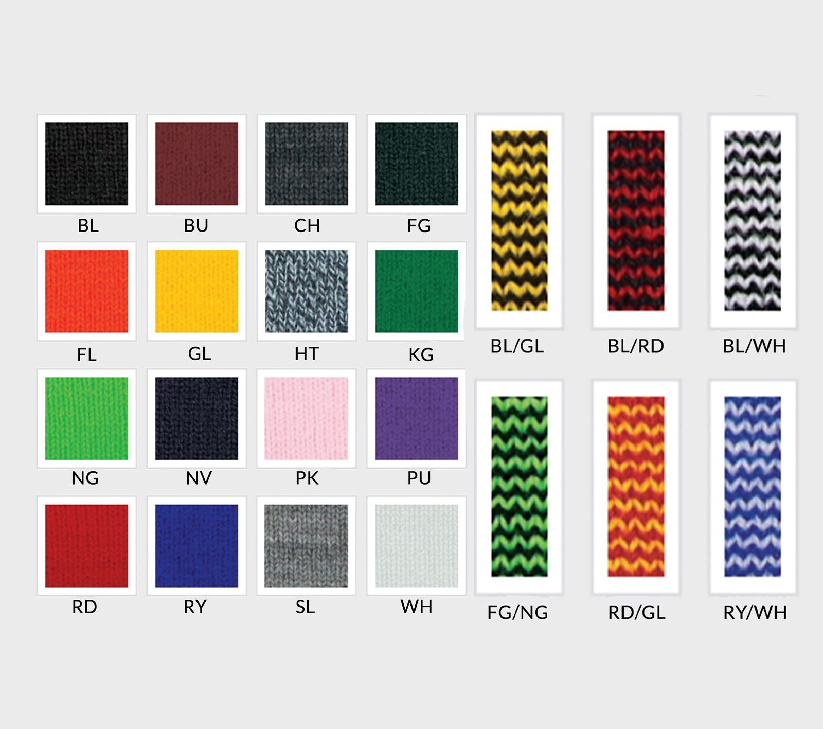 An image of all the color options for custom knit toques Canada.