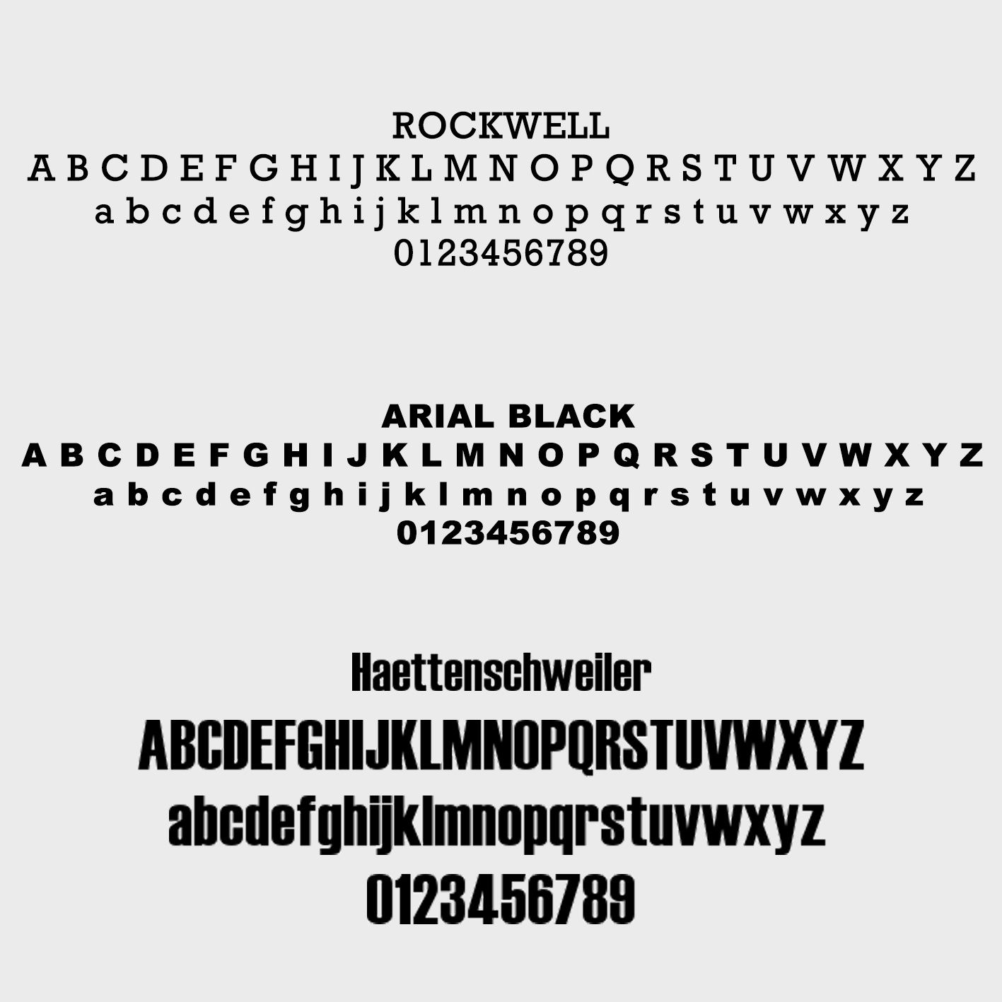 An image of available fonts you can use in your design for all over print beanies