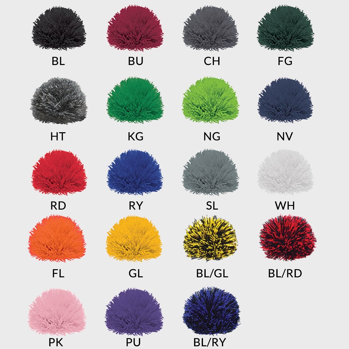 An image of additional acrylic pom options
