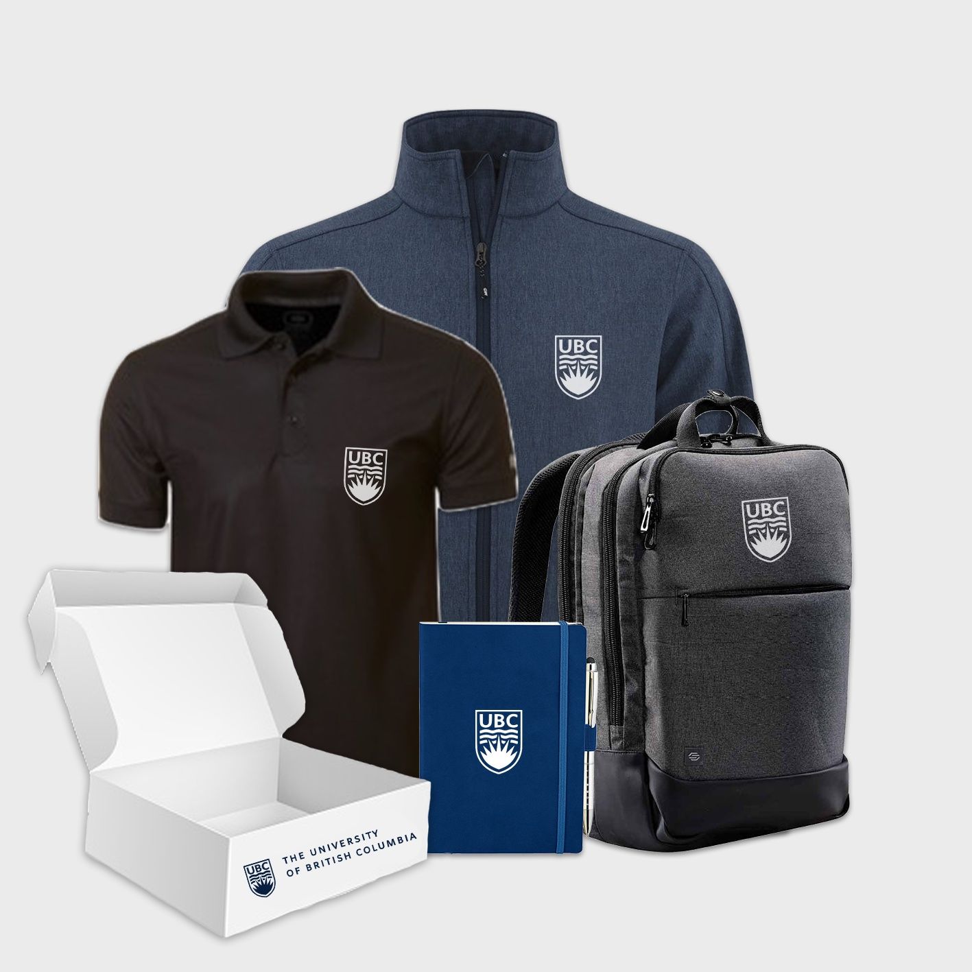 An image of custom travel swag boxes that you can create and print your logo on!