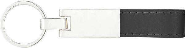 Am image of a Custom UltraHyde Silver Key Ring in Black!