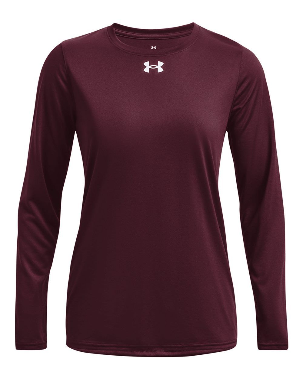 Under Armour Ladies' Team Tech Long Sleeve T Shirt in Maroon/white