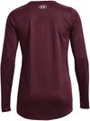 Am image of a Custom Under Armour Ladies' Team Tech Long Sleeve T Shirt in Maroon/white!