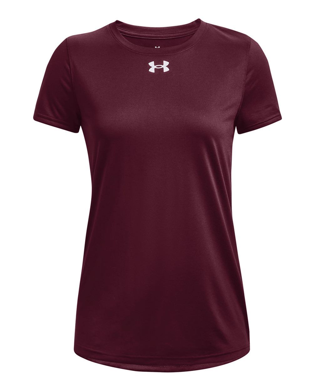 Under Armour Ladies' Team Tech T Shirt in Maroon/white