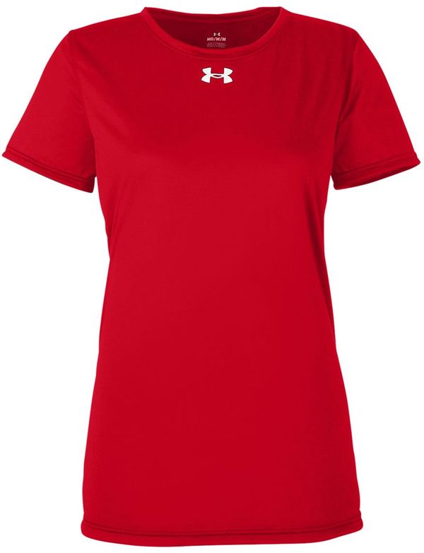 Am image of a Custom Under Armour Ladies' Team Tech T Shirt in Red/white!