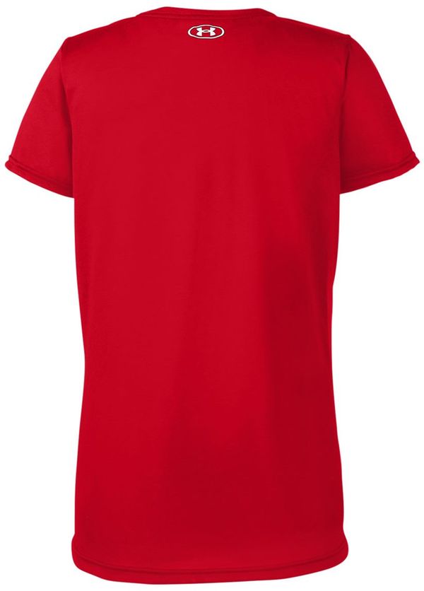 Am image of a Custom Under Armour Ladies' Team Tech T Shirt in Red/white!
