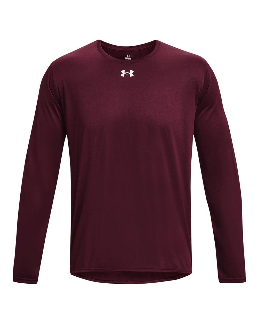 Under Armour Men's Team Tech Long Sleeve T Shirt in Maroon/white