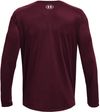 Am image of a Custom Under Armour Men's Team Tech Long Sleeve T Shirt in Maroon/white!