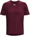 Am image of a Custom Under Armour Men's Team Tech T Shirt in Maroon/white!