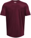 Am image of a Custom Under Armour Men's Team Tech T Shirt in Maroon/white!