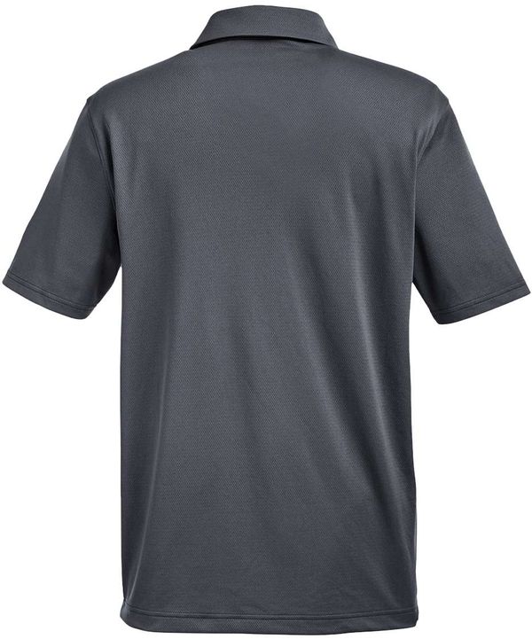 Am image of a Custom Under Armour Men's Tech™ Polo in CS Grey Light Heather/ White!