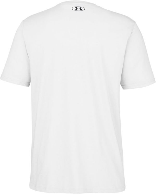 Am image of a Custom Under Armour Mens Athletic Raglan Shirt in White/Black!
