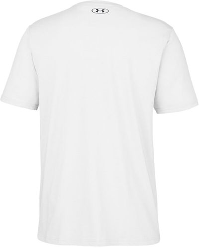 Am image of a Custom Under Armour Mens Athletic Raglan Shirt in White/Black!