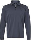 Am image of a Custom Under Armour Mens Drive Quarter Zip Pullover in Downpour Grey/ Midnight Navy!