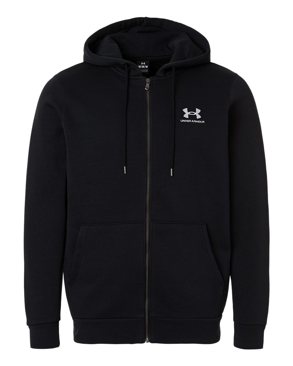 Under Armour Mens Icon Fleece Hooded Full Zip in Black/white