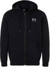 An image of a Custom Under Armour Mens Icon Fleece Hooded Full Zip in Black/white!