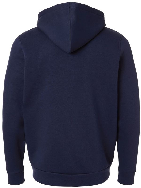 An image of a Custom Under Armour Mens Icon Fleece Hooded Full Zip in Midnight Navy/White!