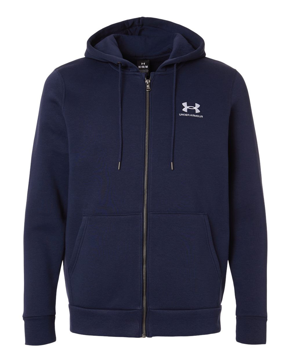 Under Armour Mens Icon Fleece Hooded Full Zip in Midnight Navy/White