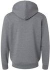 An image of a Custom Under Armour Mens Icon Fleece Hooded Full Zip in Pitch Grey Medium Heather/ White!