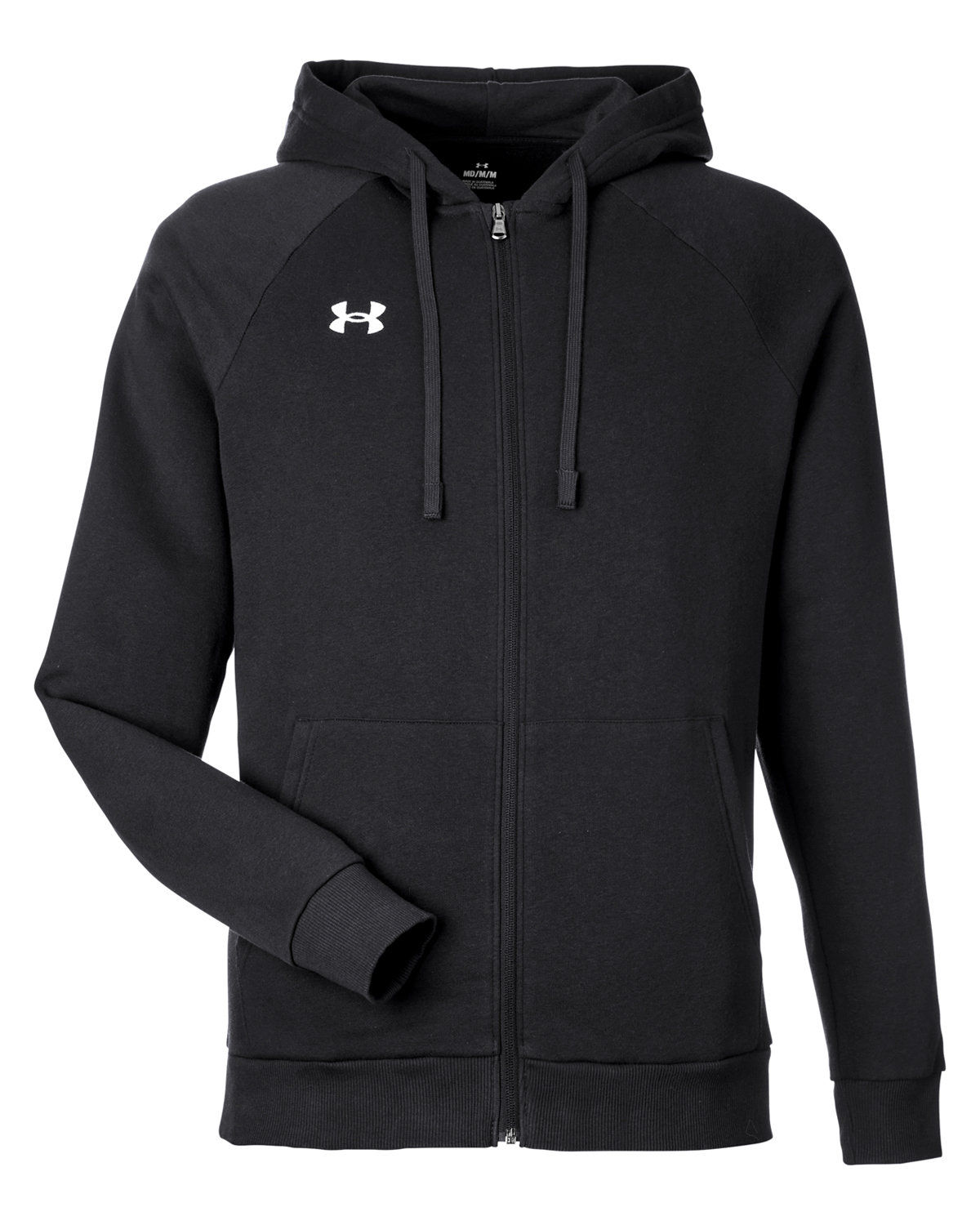 Under Armour Mens Rival Fleece Full Zip in Black/White