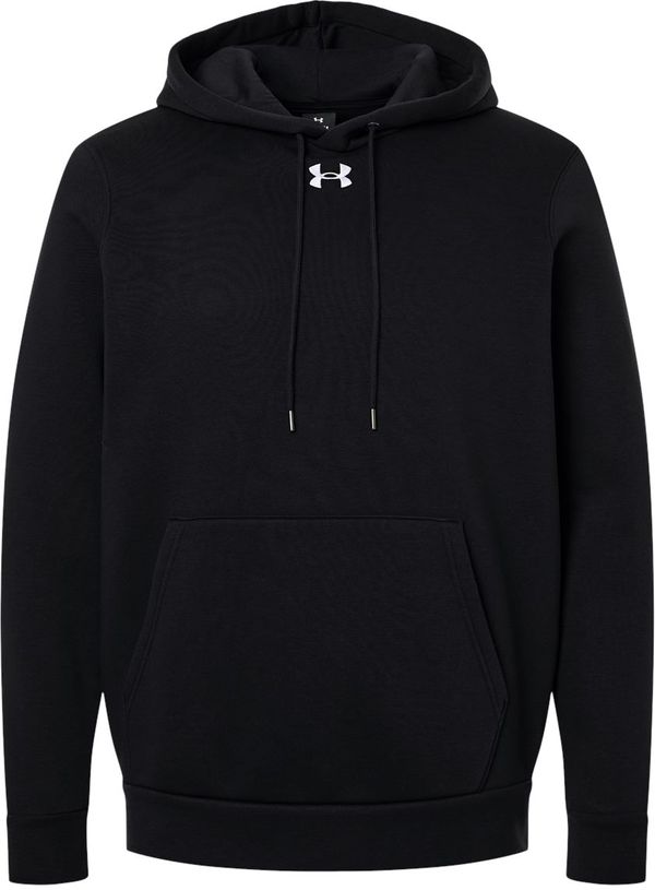 An image of a Custom Under Armour Mens Team Icon Fleece Hooded Sweatshirt in Black/White!