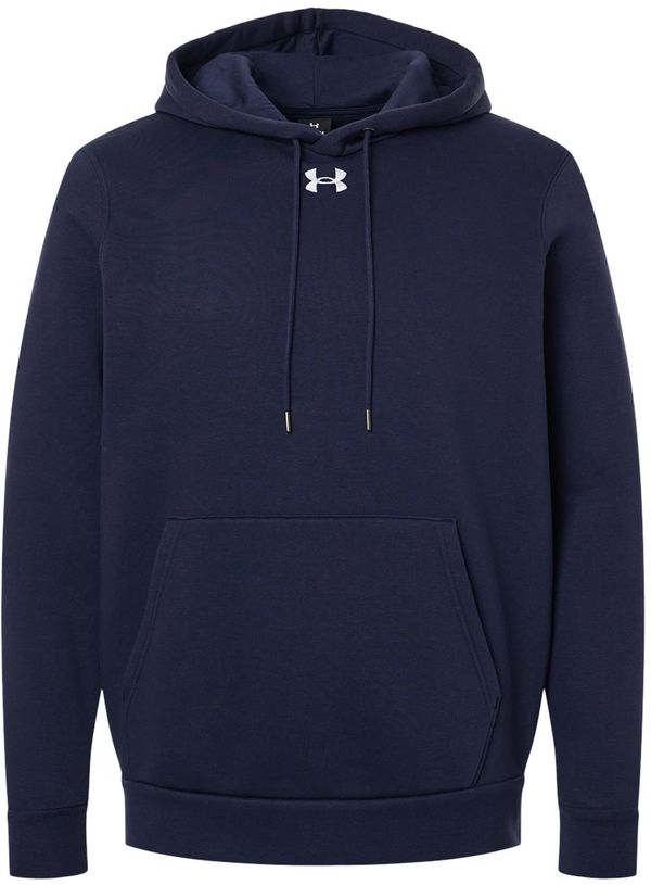 An image of a Custom Under Armour Mens Team Icon Fleece Hooded Sweatshirt in Midnight Navy/White!