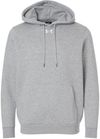 An image of a Custom Under Armour Mens Team Icon Fleece Hooded Sweatshirt in Mod Grey Light Heather/ White!