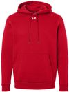 An image of a Custom Under Armour Mens Team Icon Fleece Hooded Sweatshirt in Red/White!