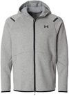 Am image of a Custom Under Armour Mens Unstoppable Fleece Full Zip in Mod Grey/Black!