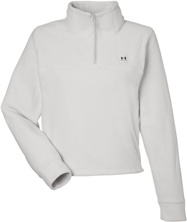 Am image of a Custom Under Armour Womens Expanse Fleece Half Zip in Sum White!