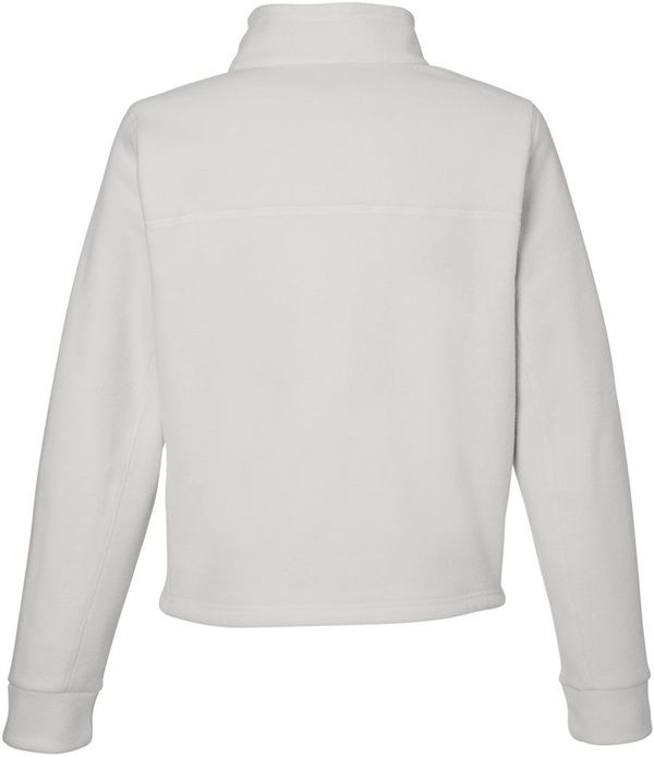Am image of a Custom Under Armour Womens Expanse Fleece Half Zip in Sum White!