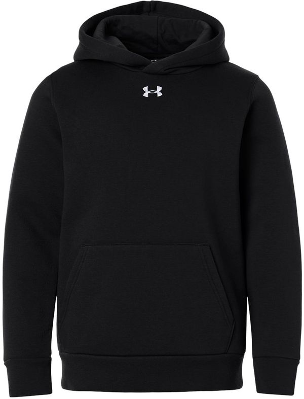An image of a Custom Under Armour Youth Team Icon Fleece Hooded Sweatshirt in Black/White!