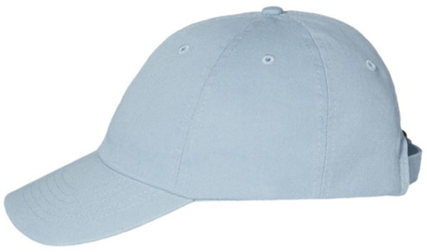 An image of a Custom Valucap Adult Bio Washed Classic Dad's Cap in Baby Blue!