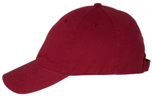 An image of a Custom Valucap Adult Bio Washed Classic Dad's Cap in Cardinal!