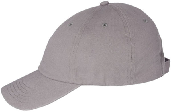 An image of a Custom Valucap Adult Bio Washed Classic Dad's Cap in Grey!
