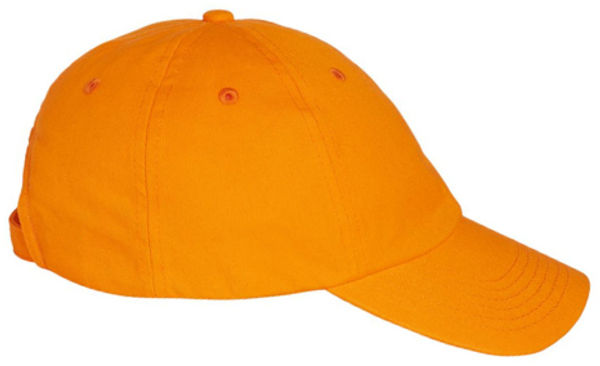 An image of a Custom Valucap Adult Bio Washed Classic Dad's Cap in Neon Orange!