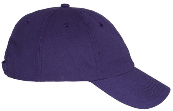 An image of a Custom Valucap Adult Bio Washed Classic Dad's Cap in Purple!