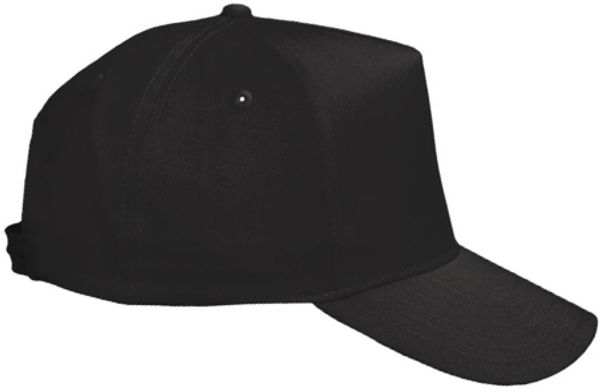 An image of a Custom Valucap Five Panel Cap in Black!