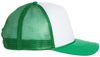 An image of a Custom Valucap Foam Mesh Back Trucker Cap in White/Kelly!