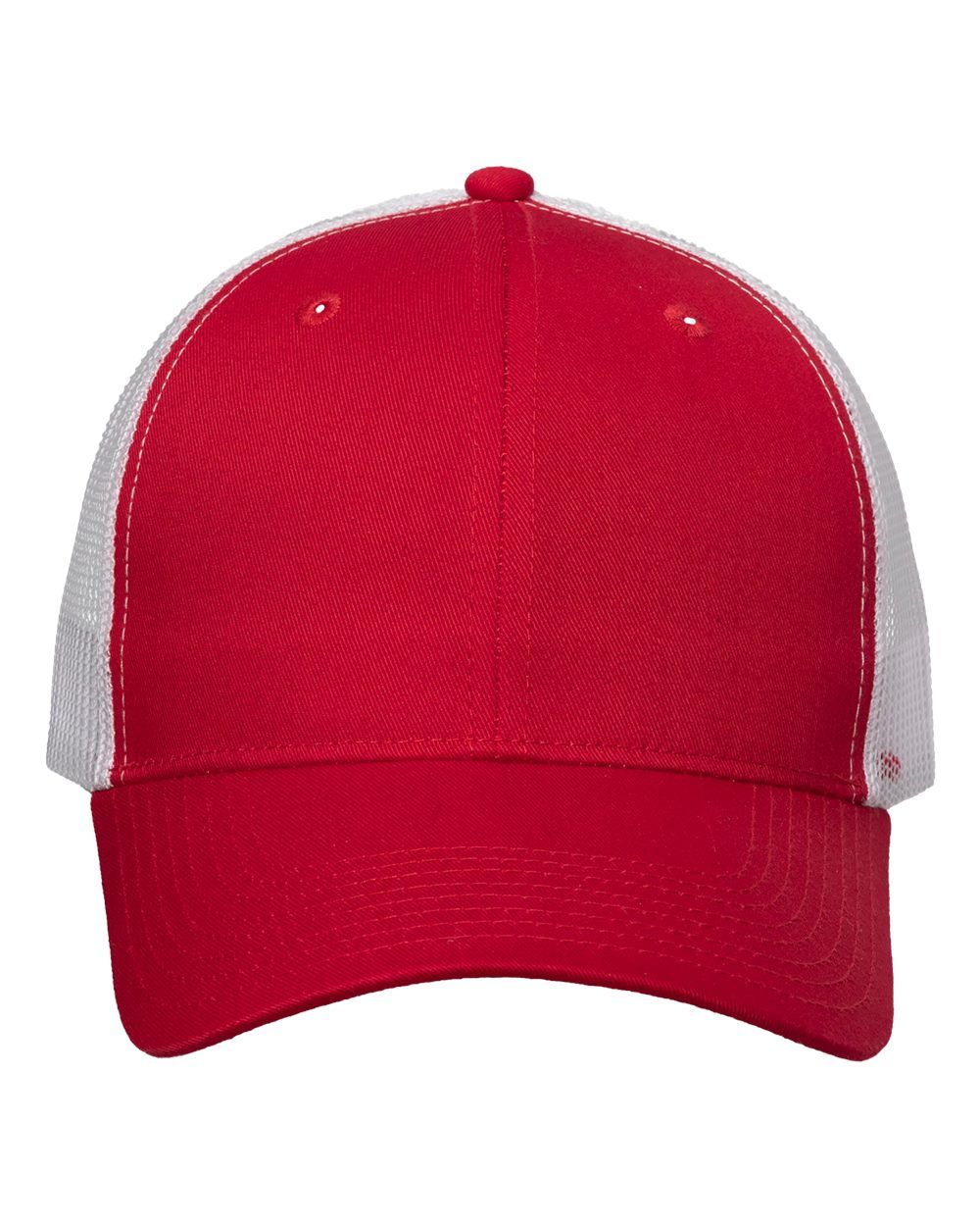 Valucap Mesh Back Trucker Cap in Red/White