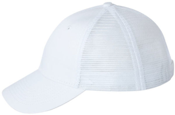 An image of a Custom Valucap Mesh Back Trucker Cap in White!