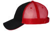 An image of a Custom Valucap Sandwich Trucker Cap in Black/Red!