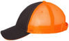 An image of a Custom Valucap Sandwich Trucker Cap in Charcoal/Neon Orange!