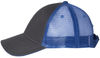 An image of a Custom Valucap Sandwich Trucker Cap in Charcoal/Royal!