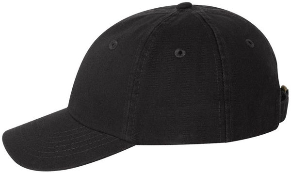 An image of a Custom Valucap Small Fit Bio Washed Dad's Cap in Black!