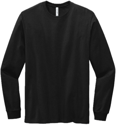 Am image of a Custom Volunteer Knitwear All American Long Sleeve Tee in Deep Black!