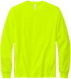Am image of a Custom Volunteer Knitwear All American Long Sleeve Tee in Safety Green!