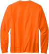 Am image of a Custom Volunteer Knitwear All American Long Sleeve Tee in Safety Orange!