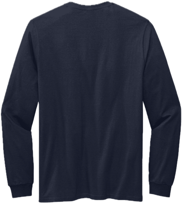 Am image of a Custom Volunteer Knitwear All American Long Sleeve Tee in Strong Navy!
